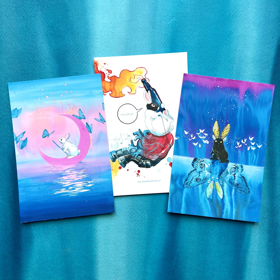 Rabbits Art Cards