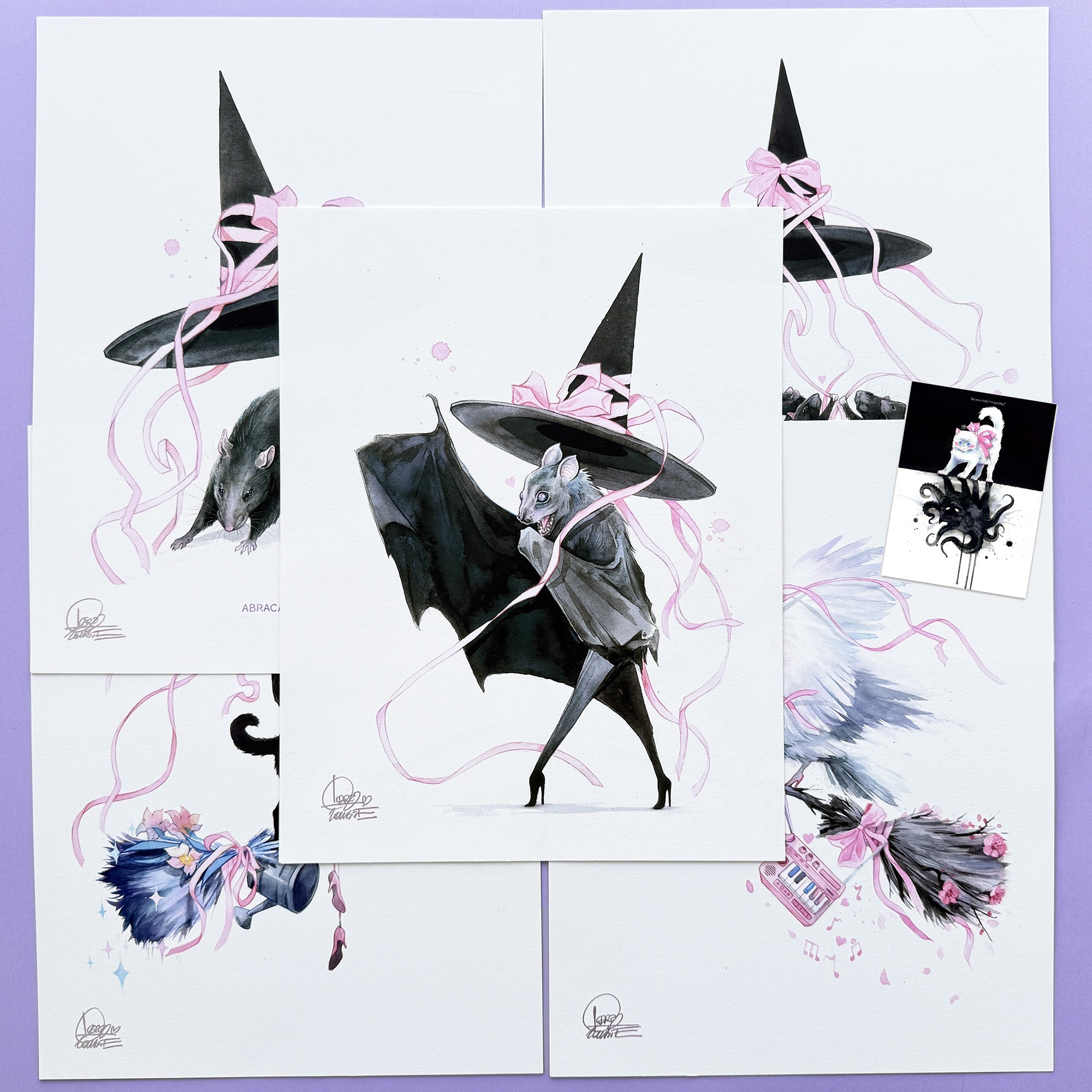 'Halloween' Set (5 Signed Prints + 1 Sticker)