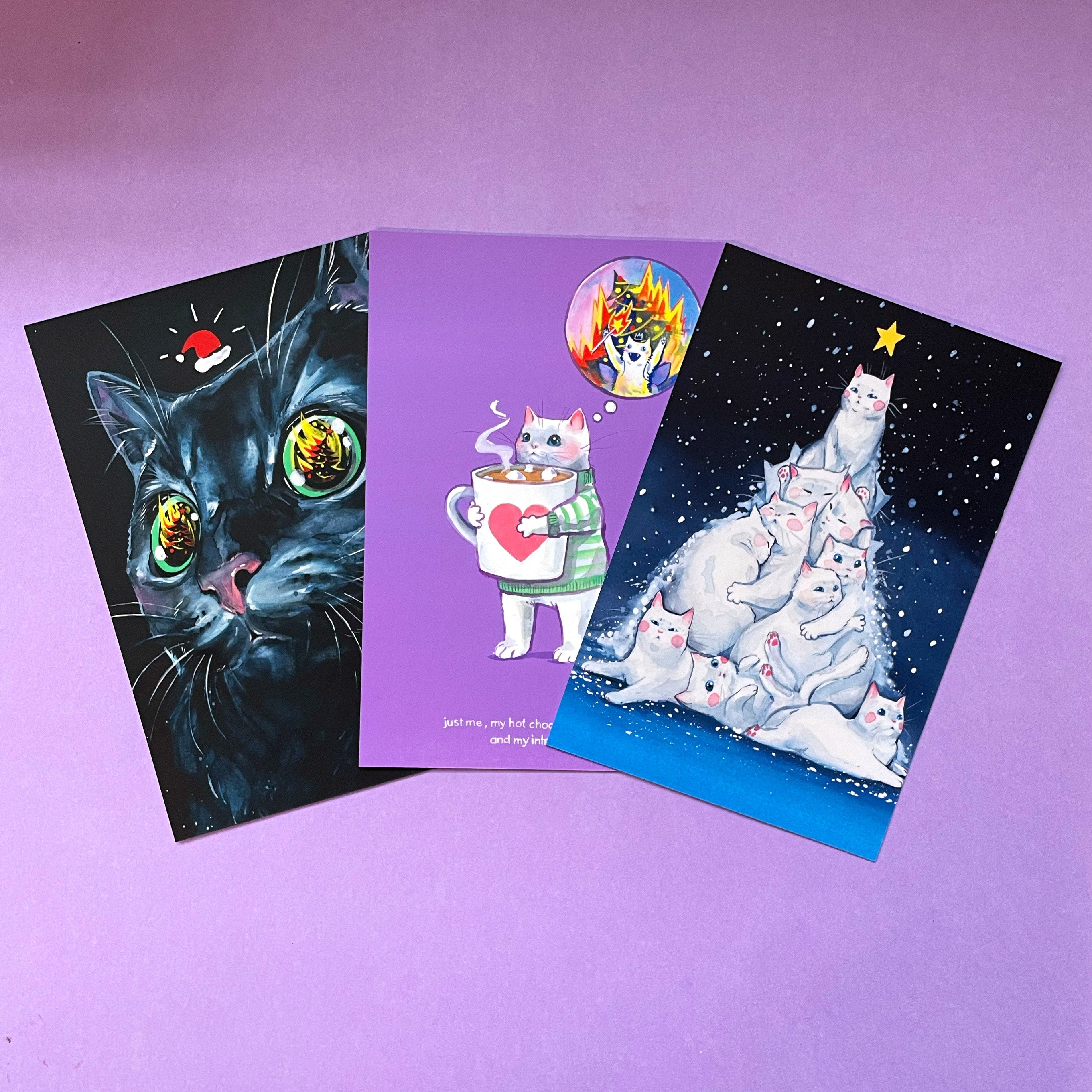 Holiday Kitties Art Cards