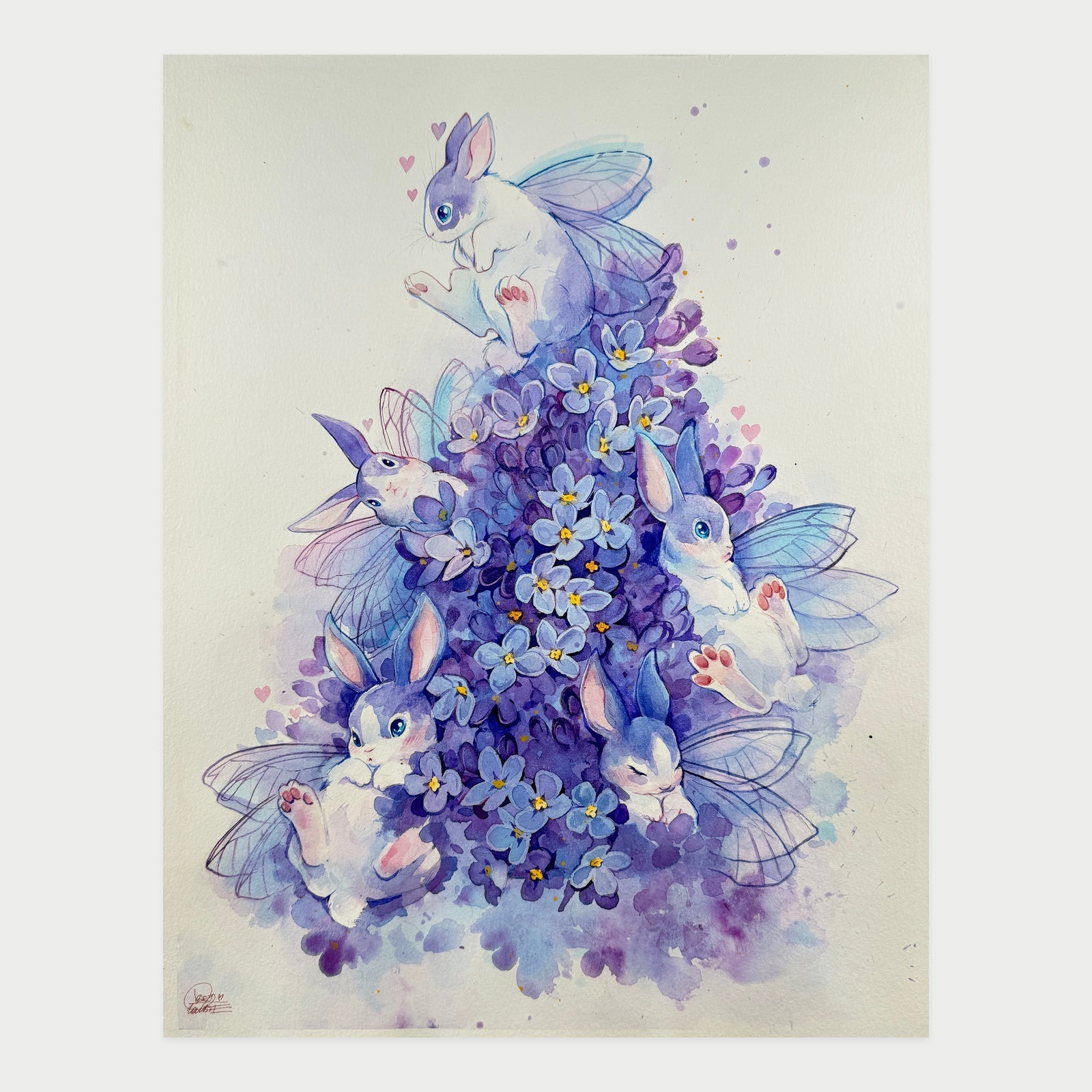 Lilac Bunnies by Lora Zombie