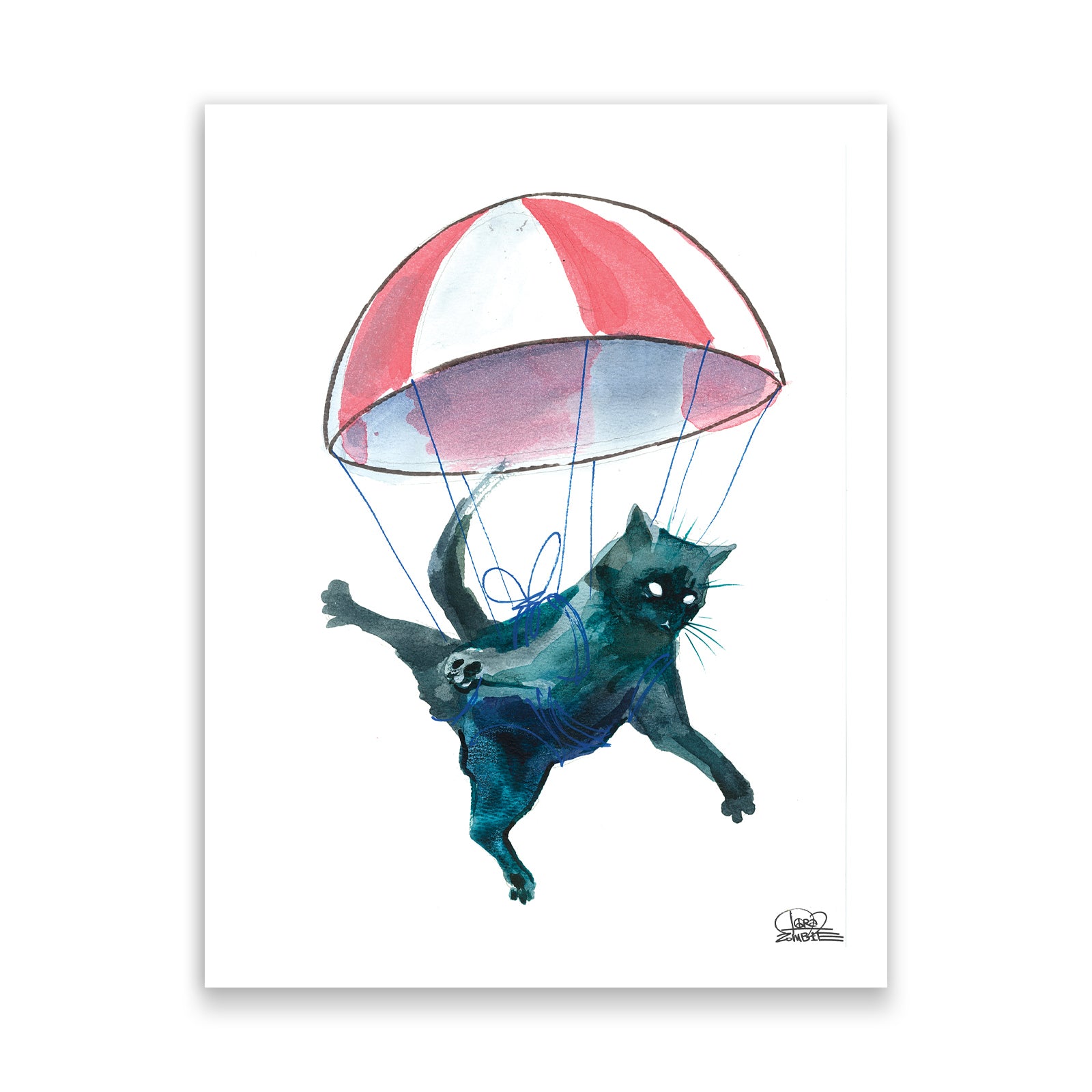 Parachute Cat III by Lora Zombie